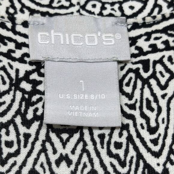 Chicos Pleated Paisley Medallion Maxi Dress Size 1 (8/10) Classic Royal Regency - Picture 4 of 10